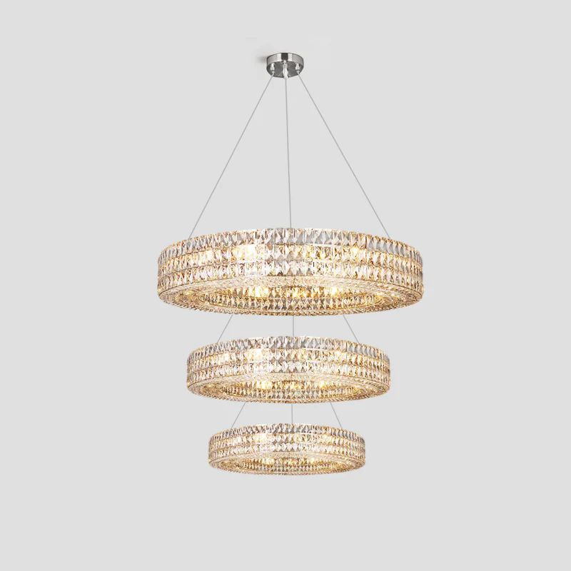 Brilliant Round Crystal Multi-Ring Chandelier - thebelacan