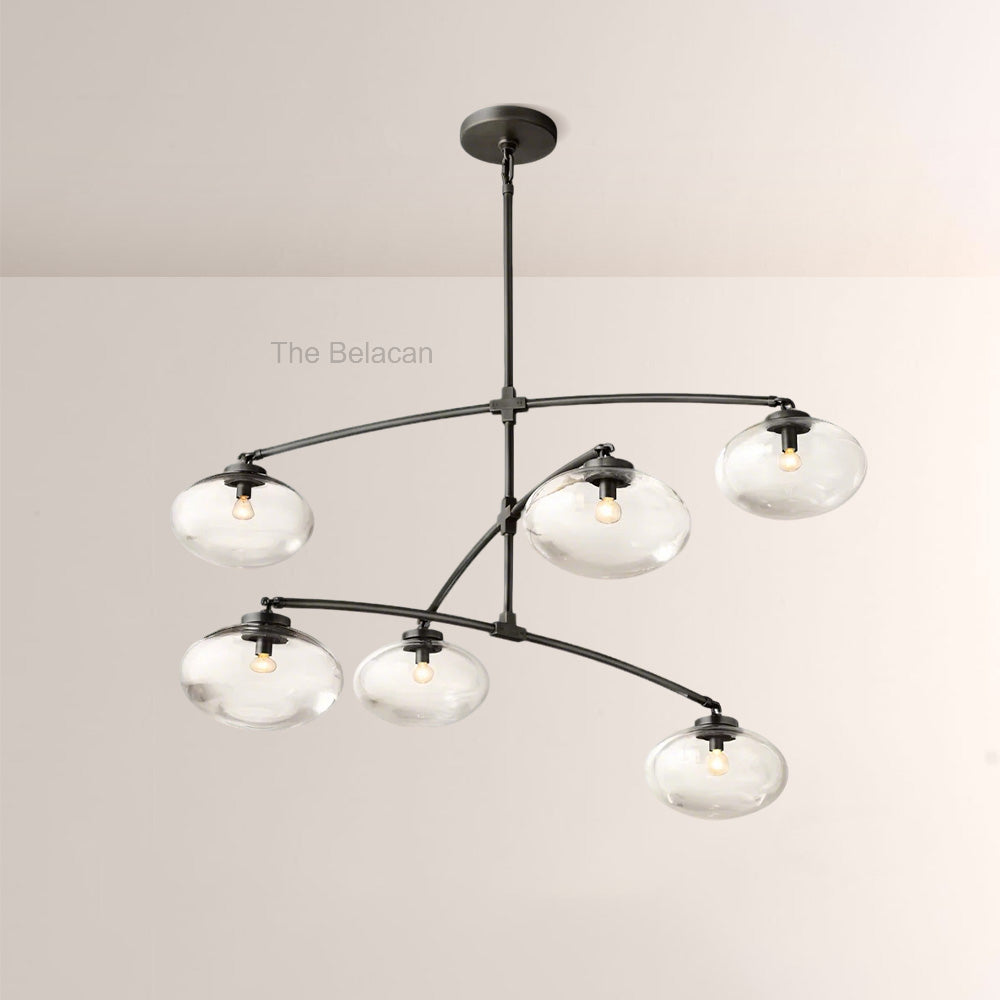 Cabrette Clear Glass Mobile Round Chandelier - thebelacan