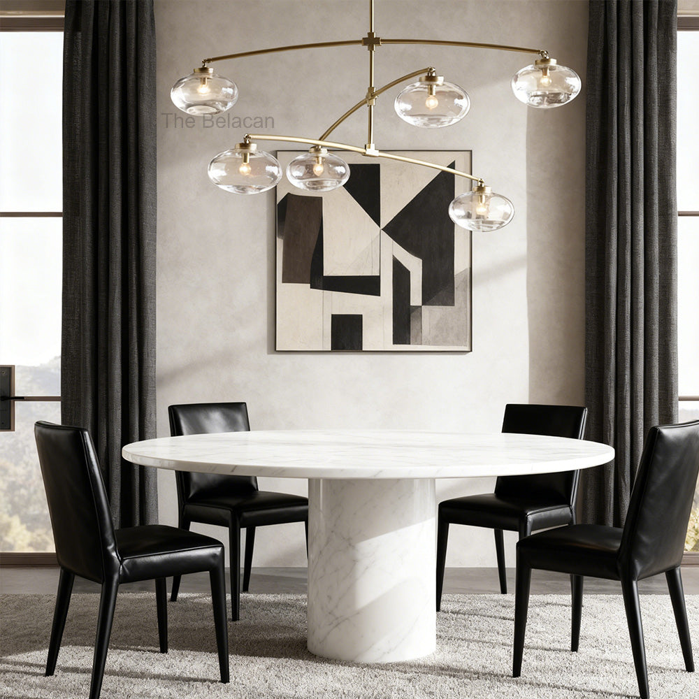 Cabrette Clear Glass Mobile Round Chandelier - thebelacan