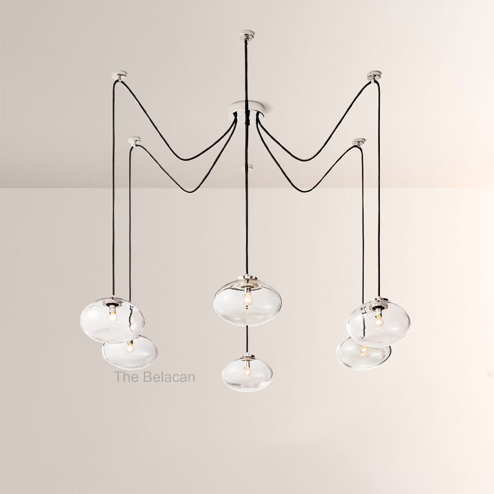 Cabrette Clear Glass Suspended Chandelier - thebelacan