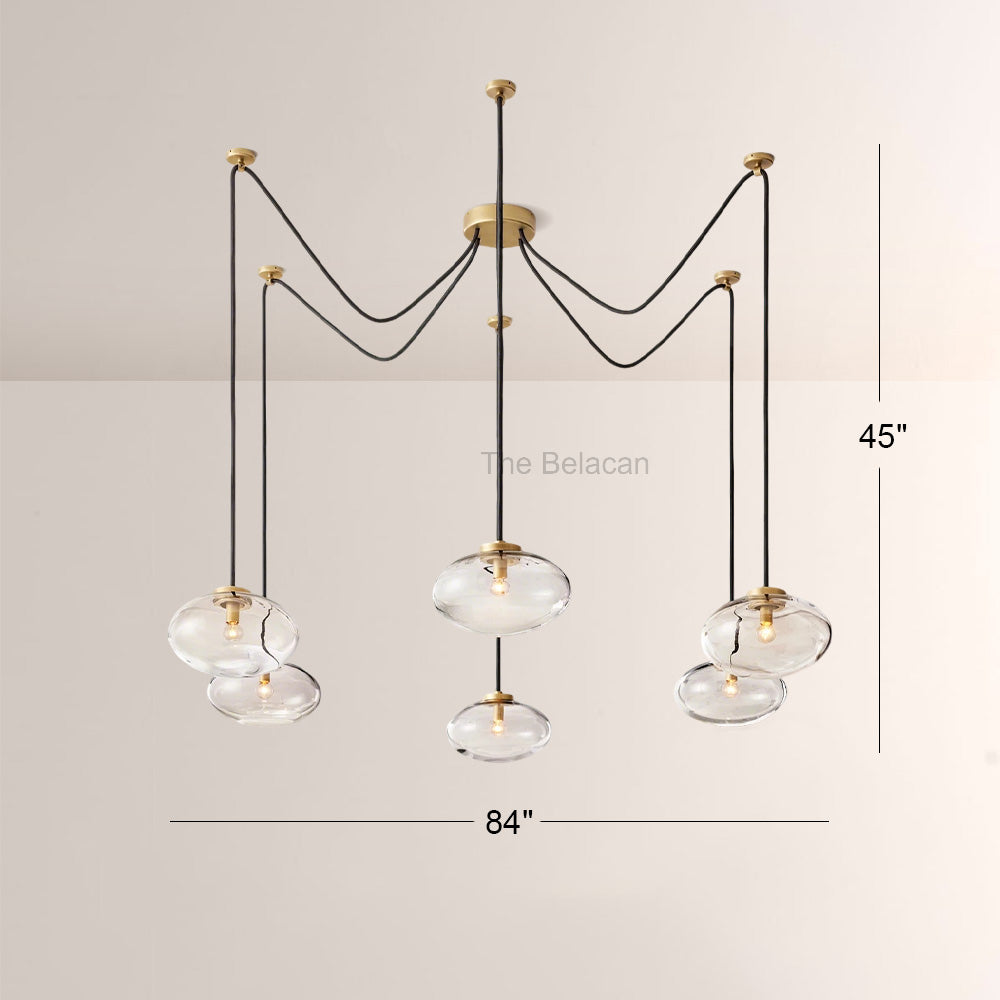 Cabrette Clear Glass Suspended Chandelier - thebelacan