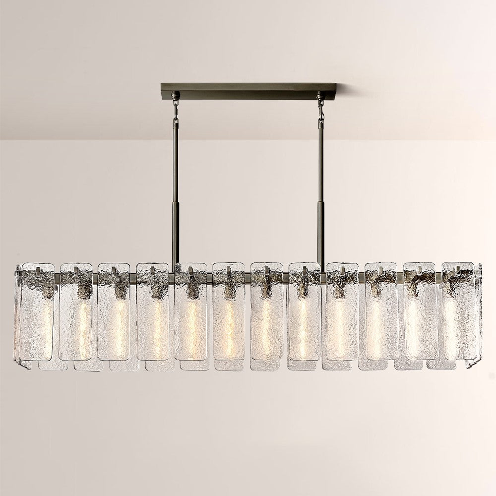 Cascade Glass Rectangular Chandelier 72"W - thebelacan