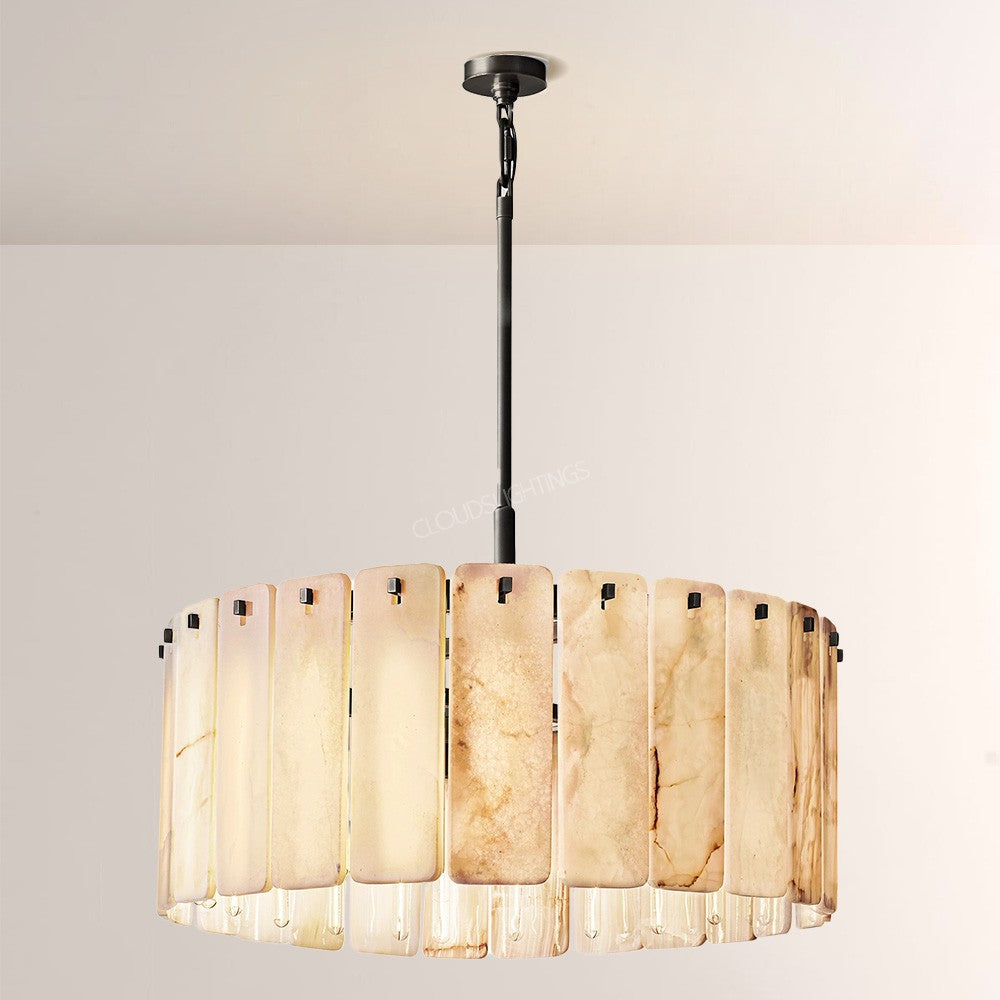 Cascade Alabaster Round Chandelier 36"D - thebelacan