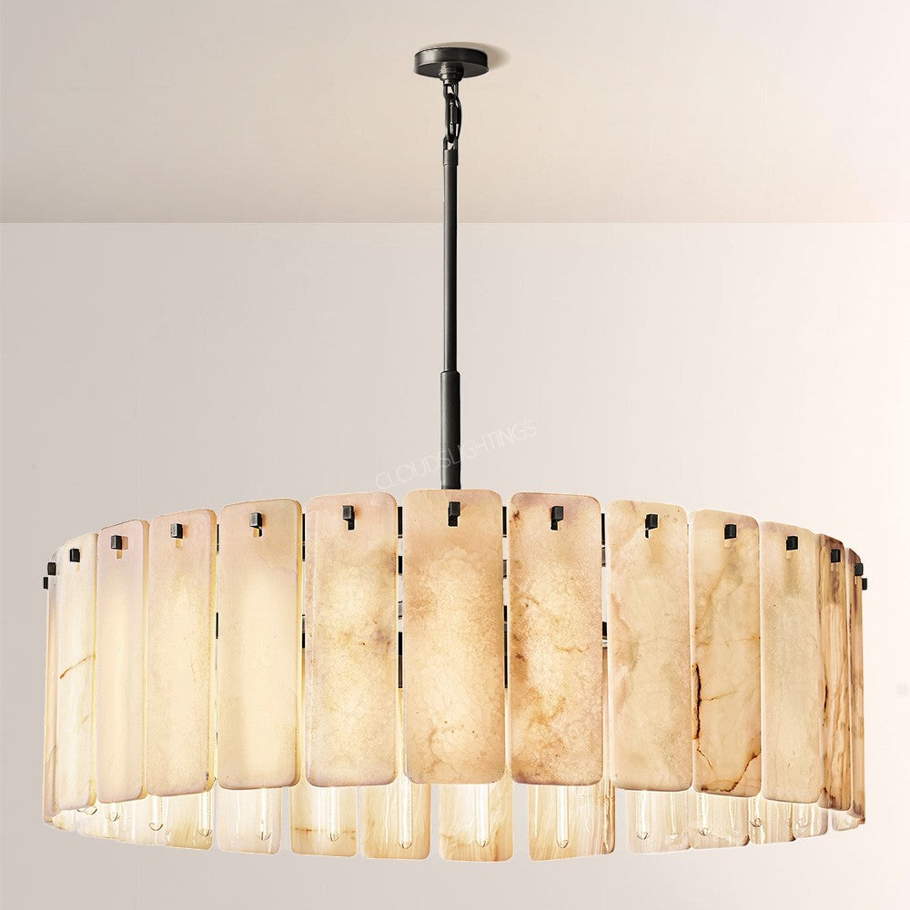 Cascade Alabaster Round Chandelier 48"D - thebelacan