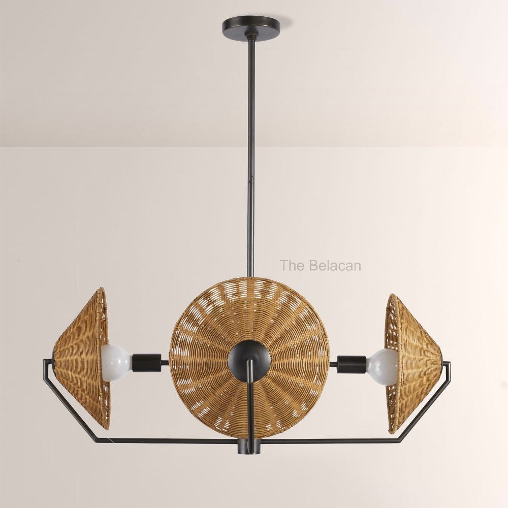 Camilla Round Rattan Chandelier - thebelacan