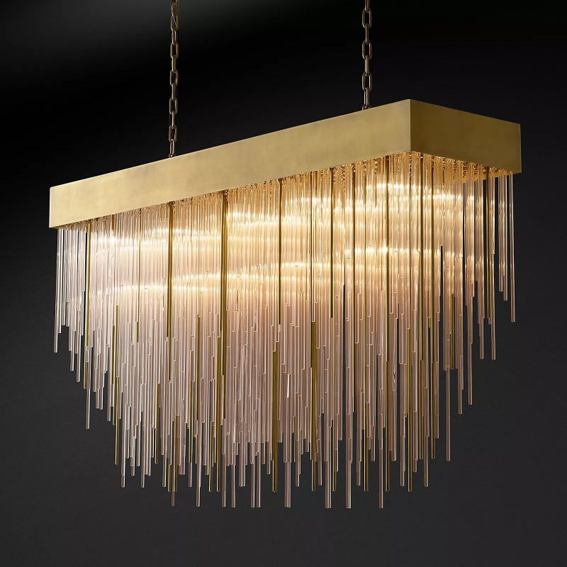 Cascada Rectangular Chandelier 54" - thebelacan