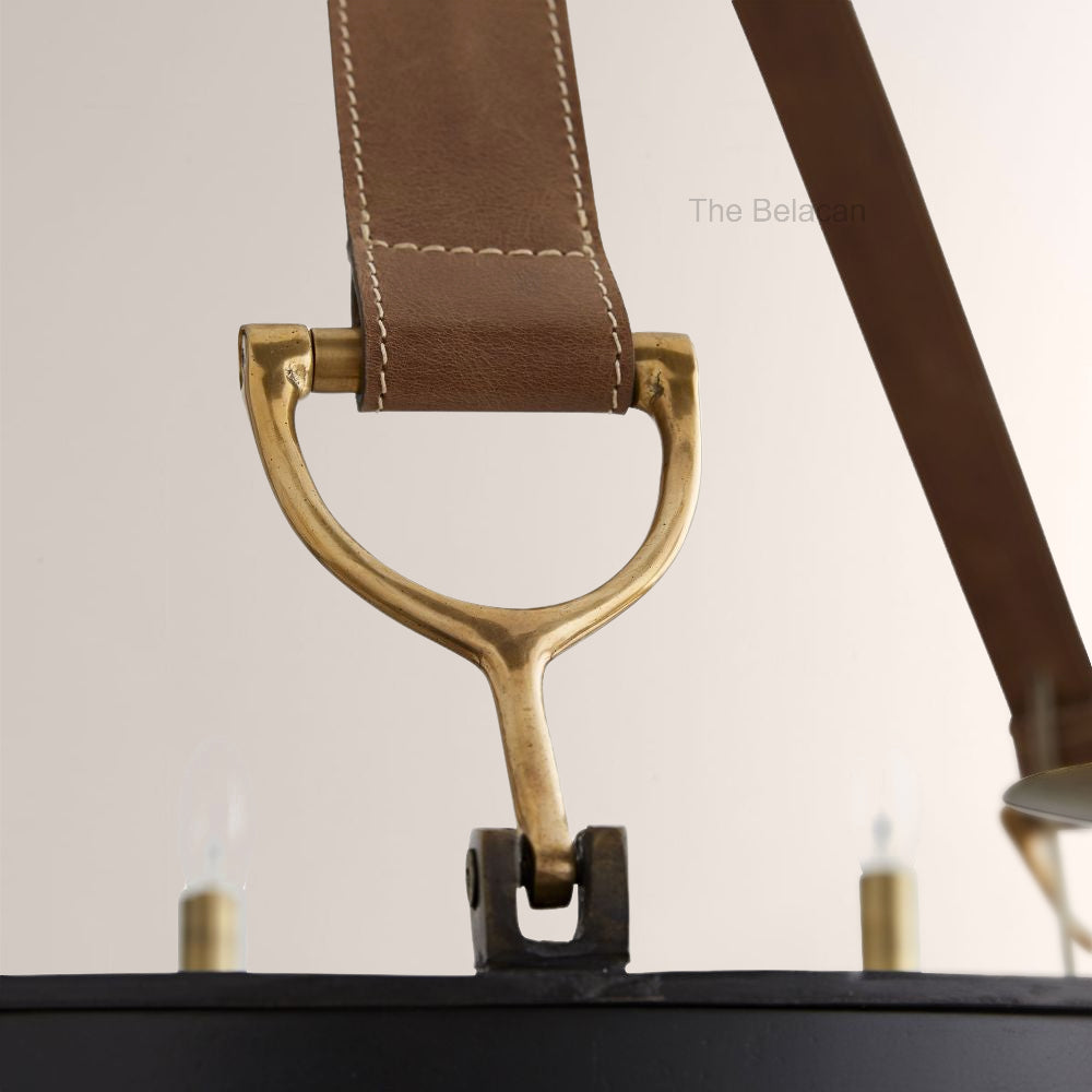 Cherton Round Leather Chandelier - thebelacan