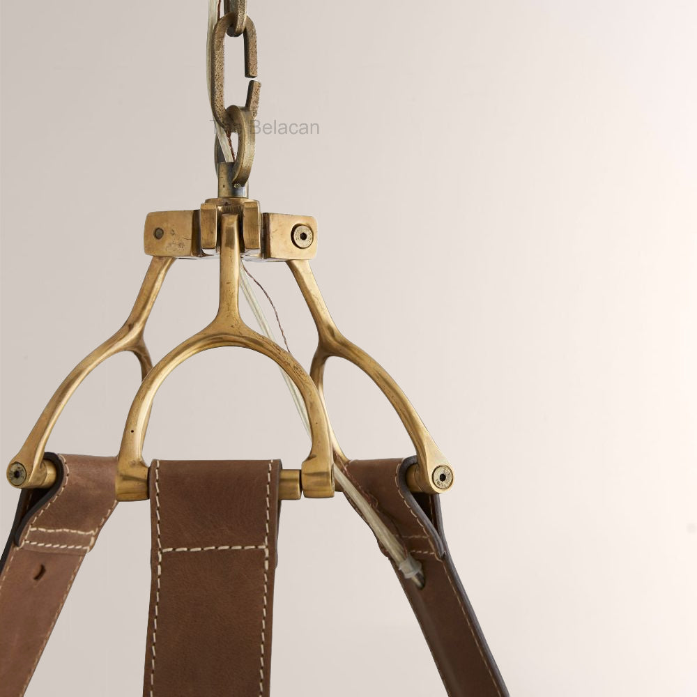 Cherton Round Leather Chandelier - thebelacan