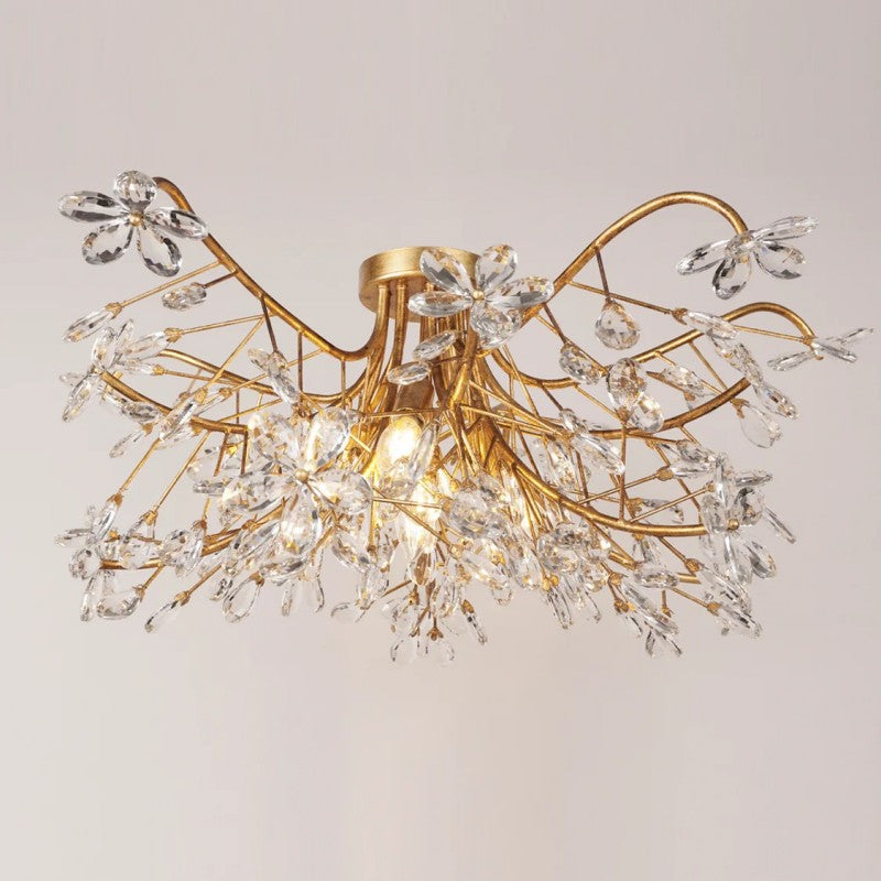 Customized Crystal Flowers Fiore Flushmount 40" - thebelacan