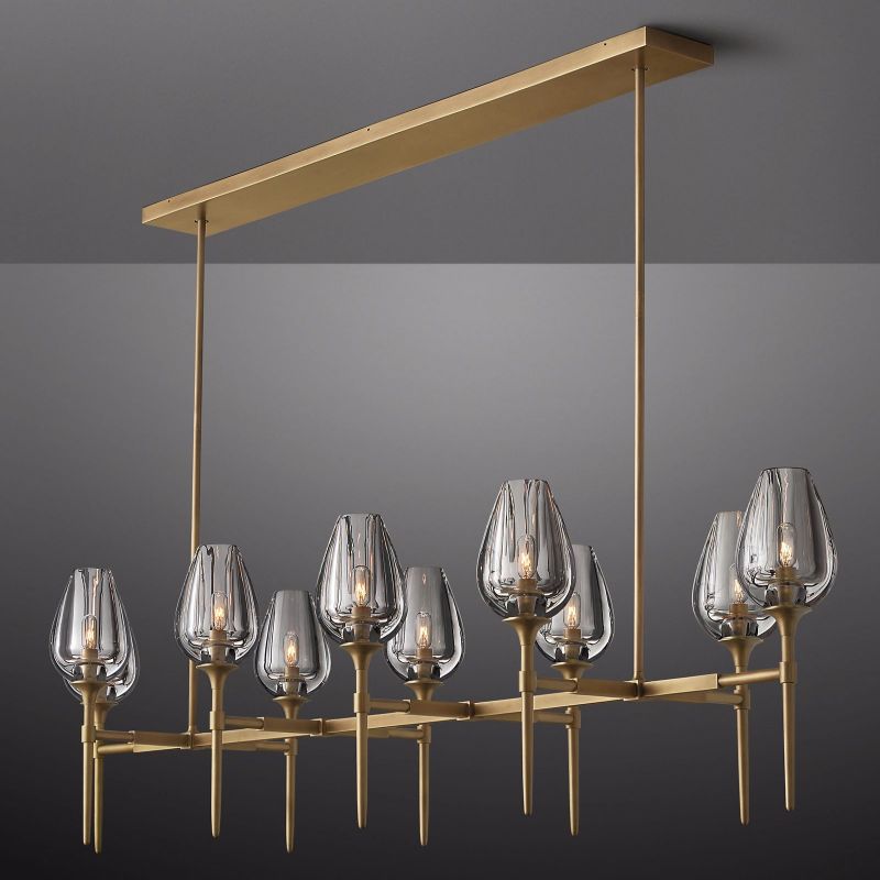 Crystal Tulip Linear Chandelier 65'' - thebelacan