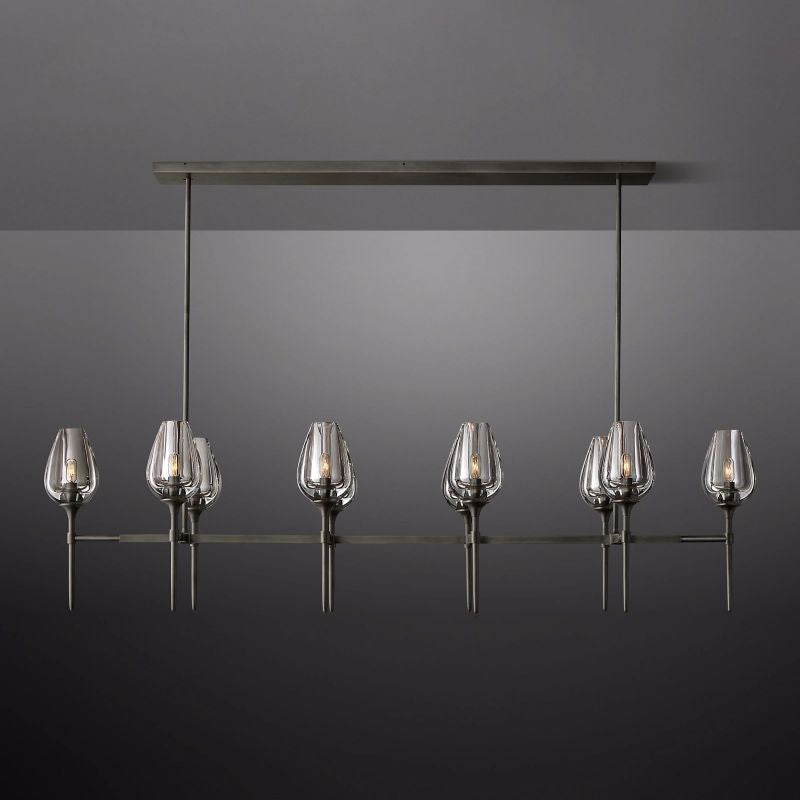 Crystal Tulip Linear Chandelier 65'' - thebelacan