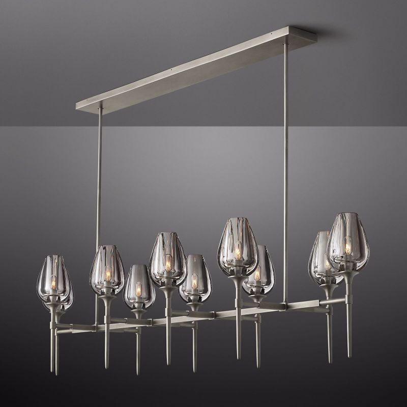 Crystal Tulip Linear Chandelier 65'' - thebelacan