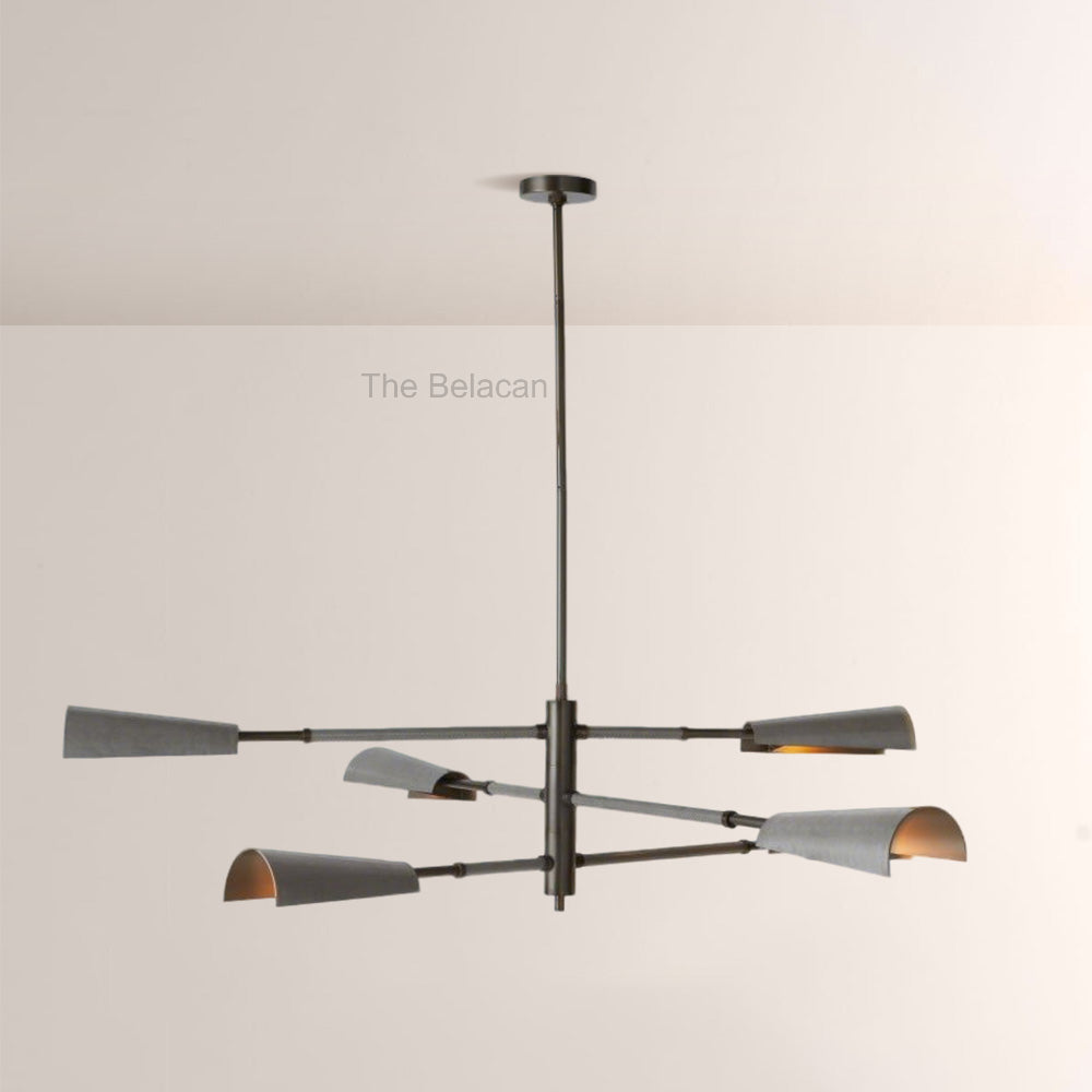 Edward Linear Leather Chandelier - thebelacan