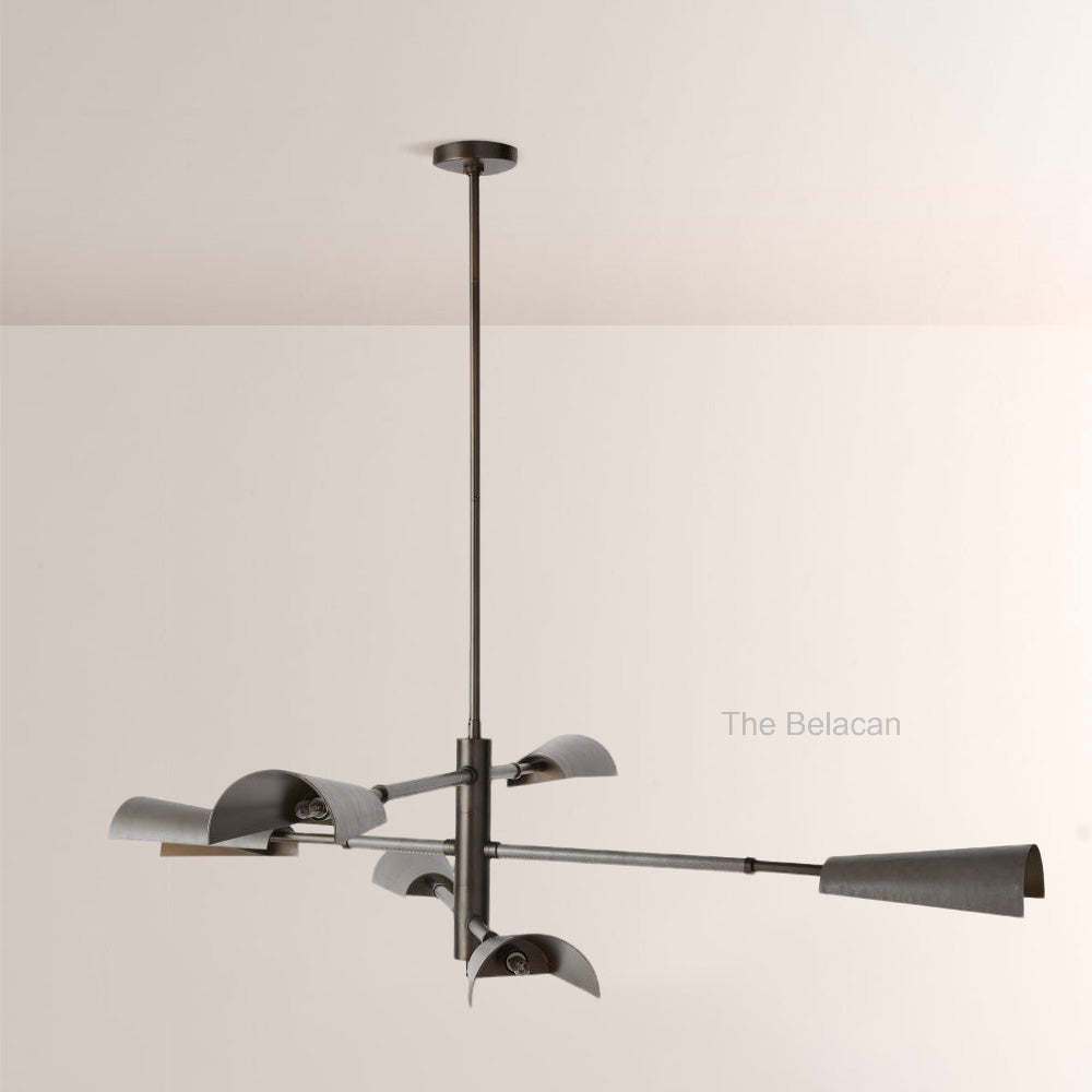 Edward Linear Leather Chandelier - thebelacan