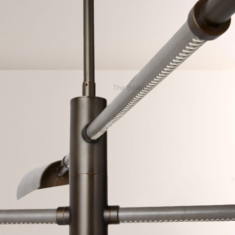 Edward Linear Leather Chandelier - thebelacan