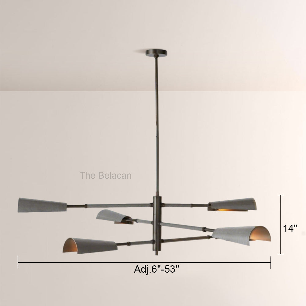 Edward Linear Leather Chandelier - thebelacan