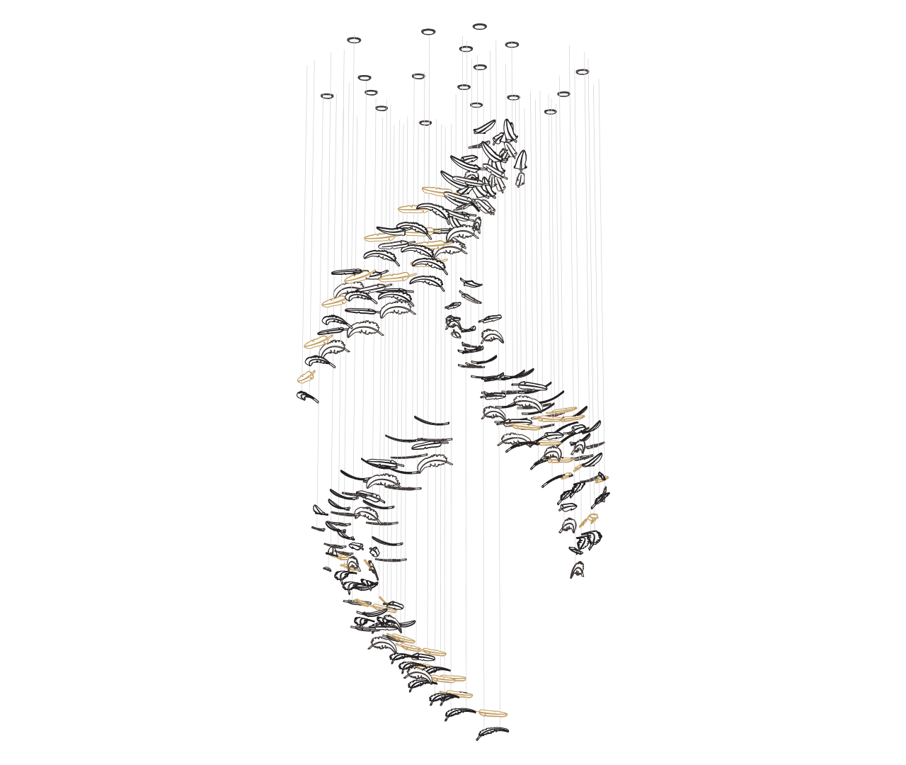 Feather Handblown Glass Chandelier - thebelacan