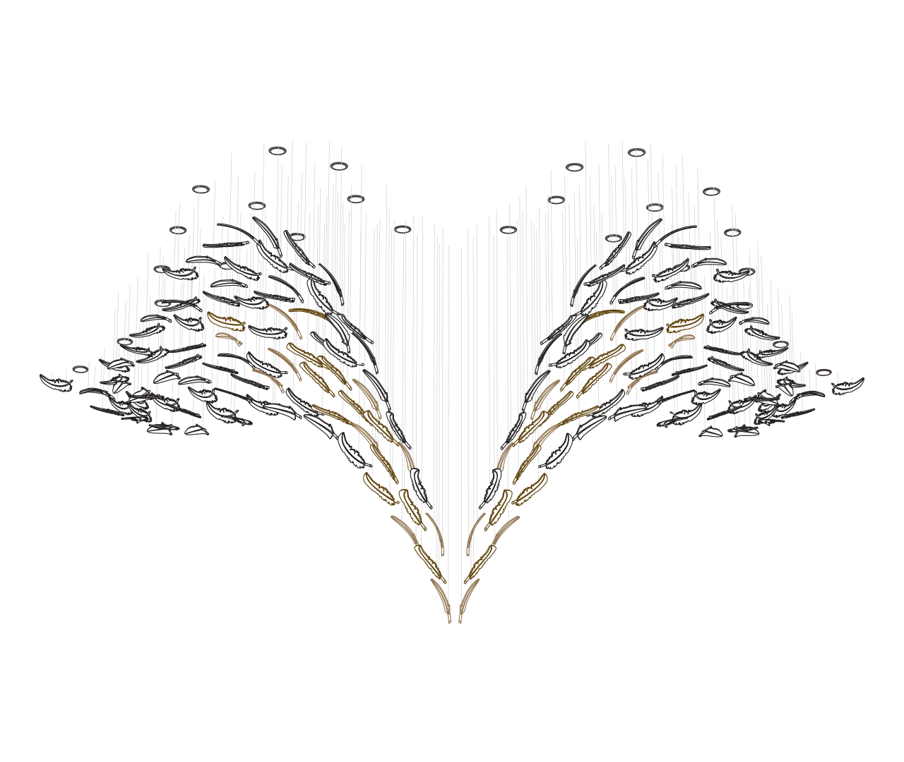 Feather Handblown Glass Chandelier - thebelacan