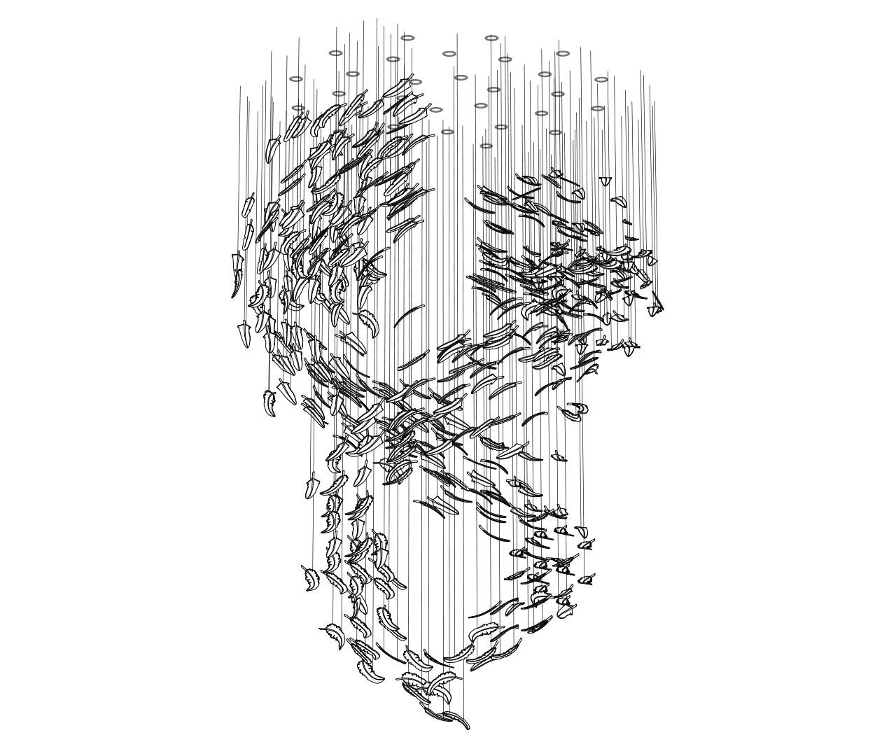 Feather Handblown Glass Chandelier - thebelacan