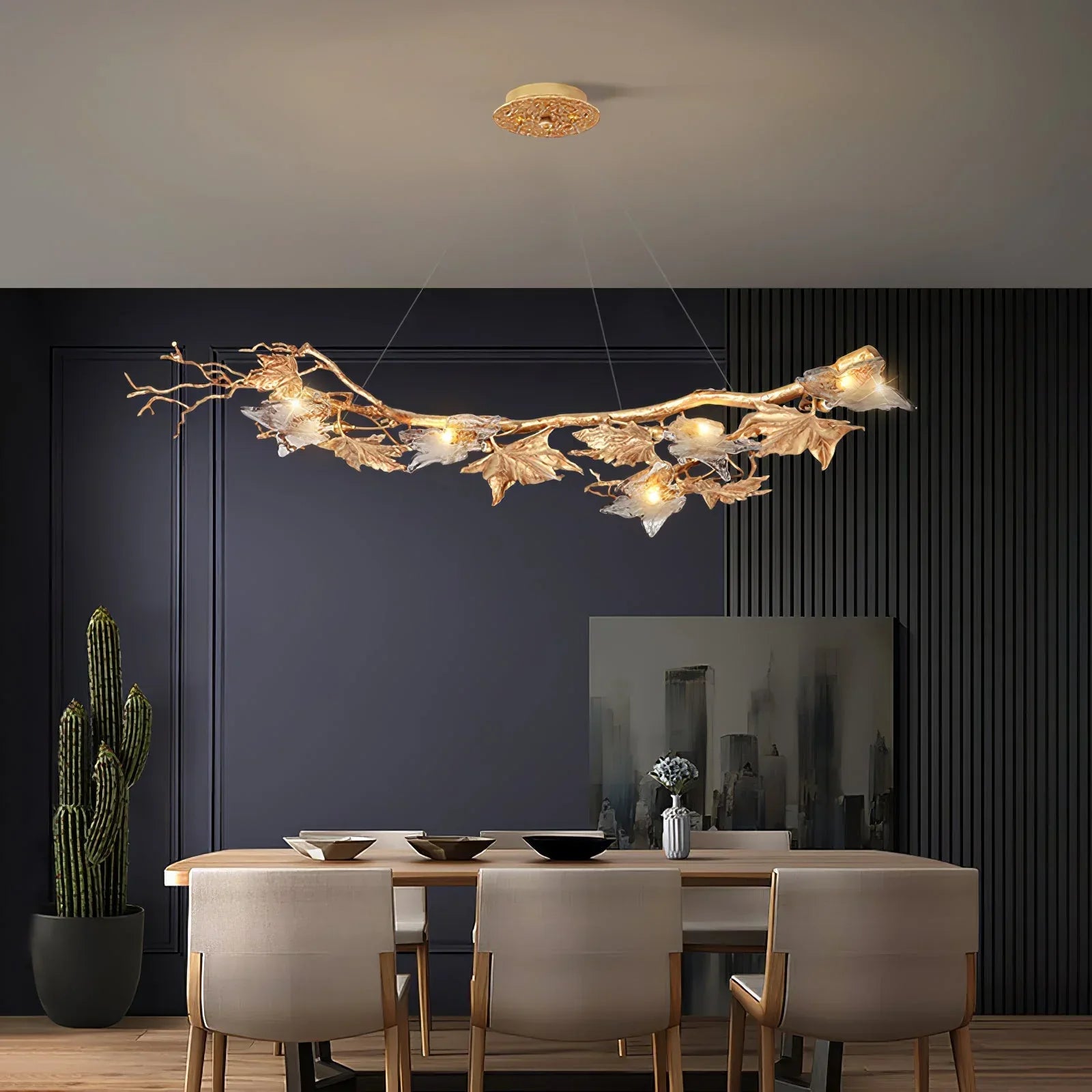 Folio Branch Brass Chandelier - thebelacan