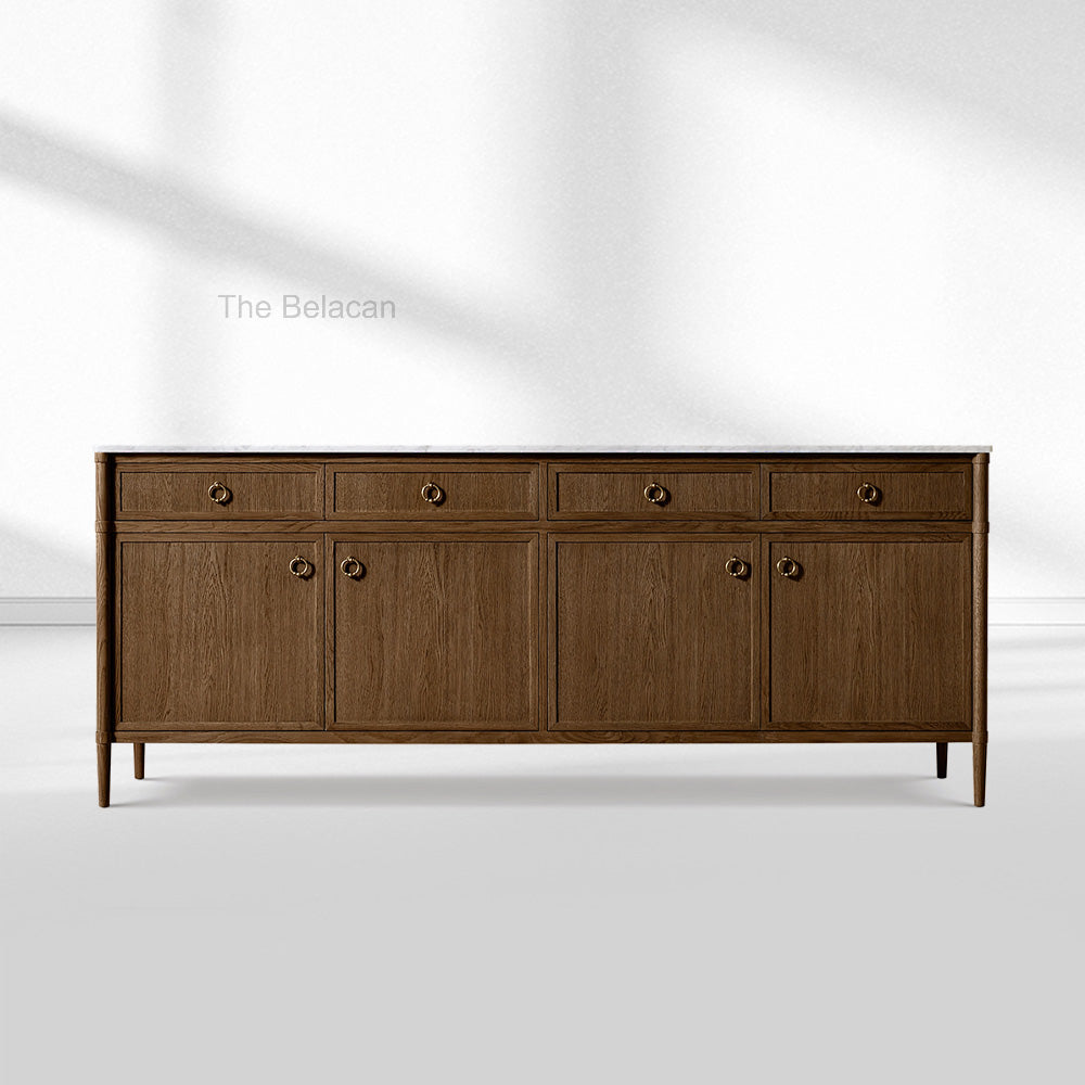 Fraboutiq Marble 4-door Sideboard with Drawers - thebelacan