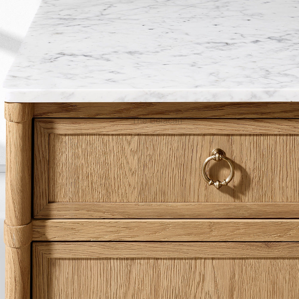 Fraboutiq Marble Double-Door Sideboard with Drawers - thebelacan