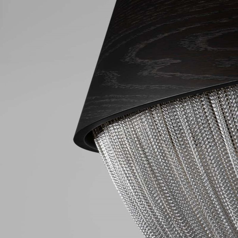 Modern Forever Chandelier, Oak, Aluminium Chain, Handmade Portugal by Greenapple - thebelacan