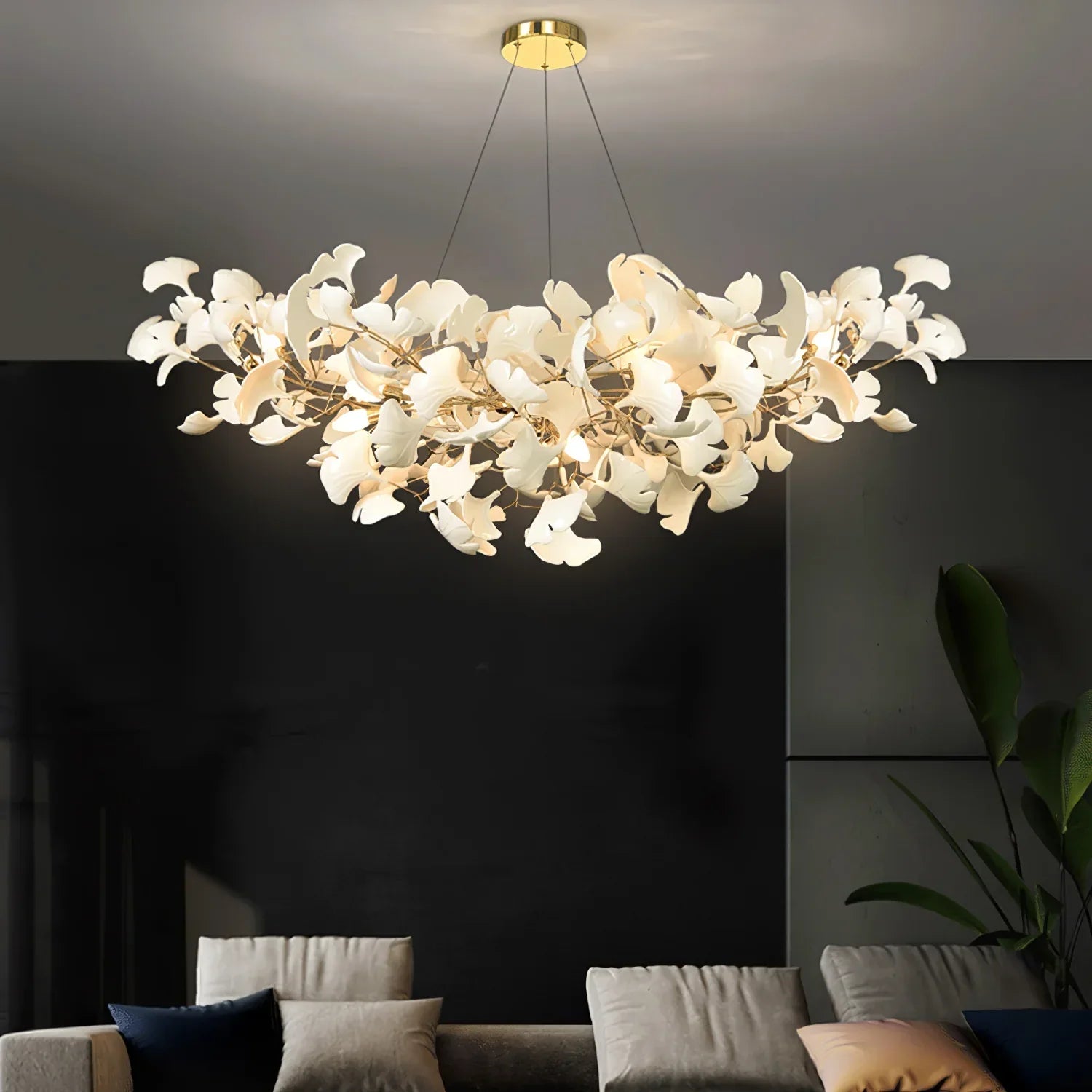 Ceramic Gingko Chandelier B - thebelacan