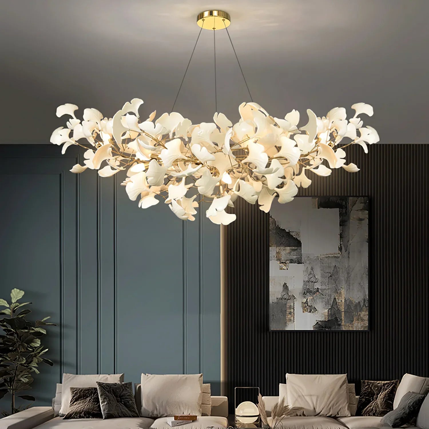 Ceramic Gingko Chandelier B - thebelacan