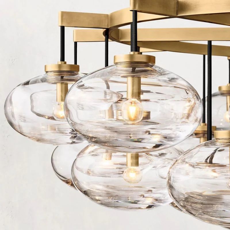 Glass Globe Round Chandelier 60" - thebelacan