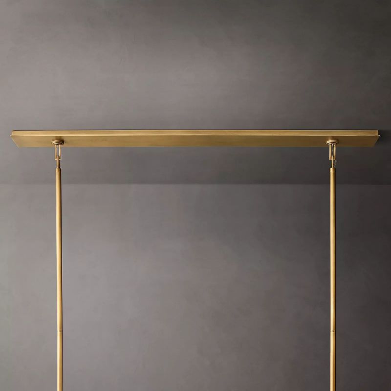 Beckman Glass Lantern Rectangular Chandelier 54" - thebelacan