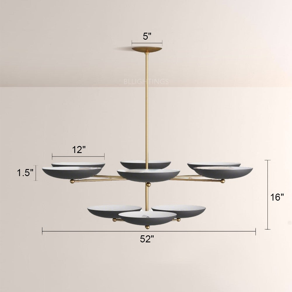 Grant Two Tiered Dish-shaped Chandelier - thebelacan