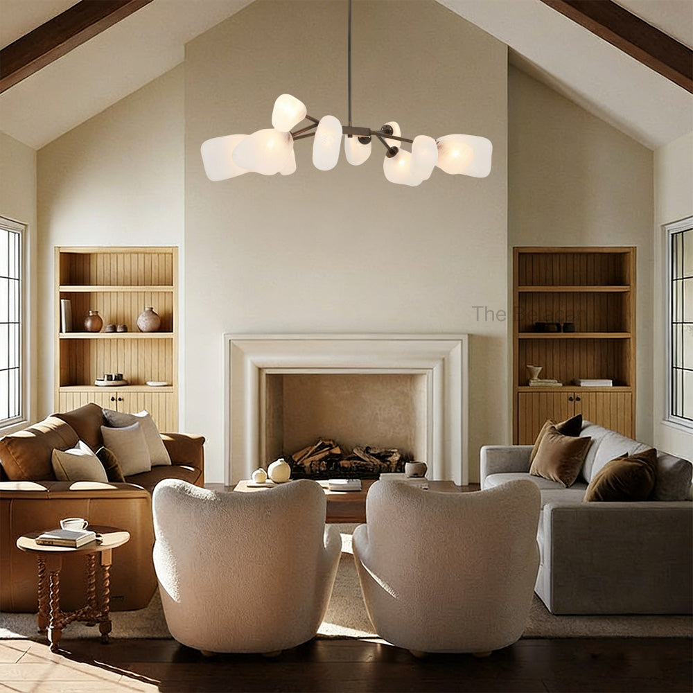 Grote Frosted Glass Chandelier - thebelacan