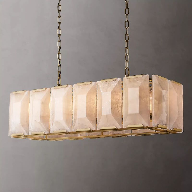 Harson Calcite Rectangular Chandelier 42" - thebelacan