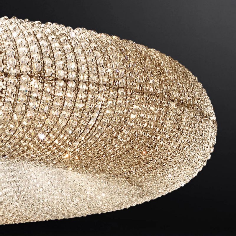 Halo Crystal Round LED Chandelier 59" - thebelacan