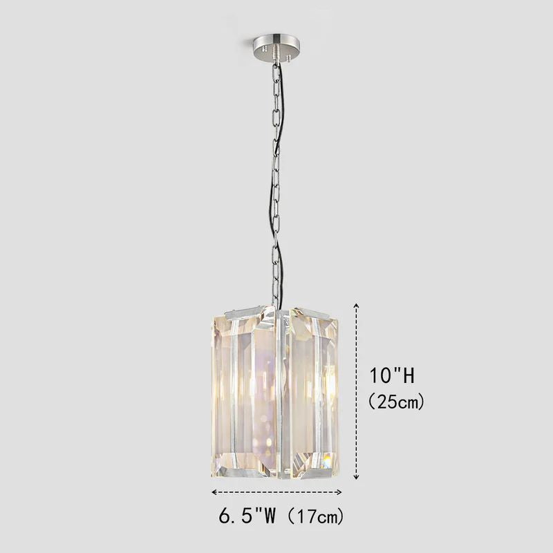 Harson Crystal Square Pendant 6.5" W - thebelacan