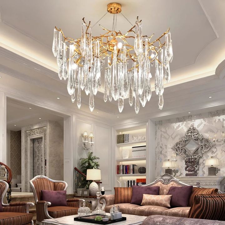 Icicle Crystal Luxury Branch Chandelier - thebelacan