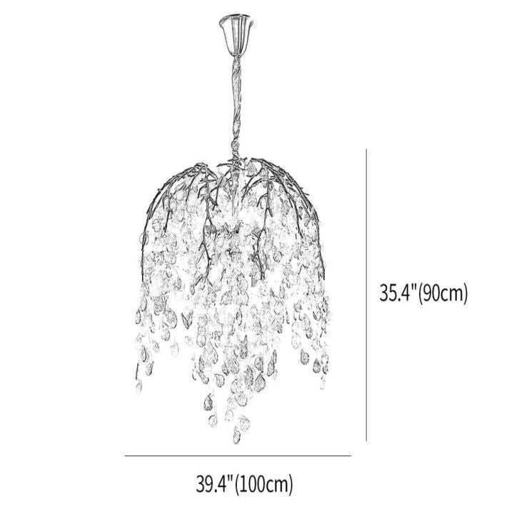 Idyllic Glass Leaves Branch Chandelier - thebelacan