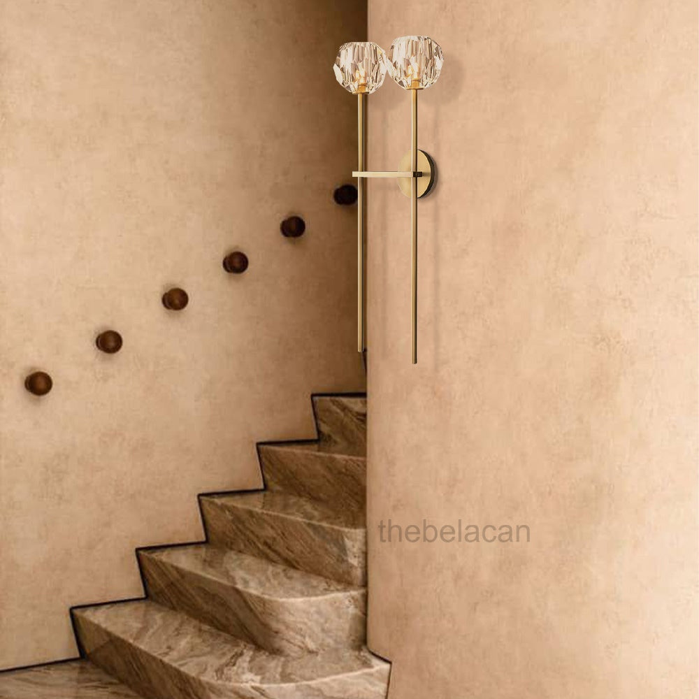 Kristal Clear Glass Double Grand Wall Sconce - thebelacan