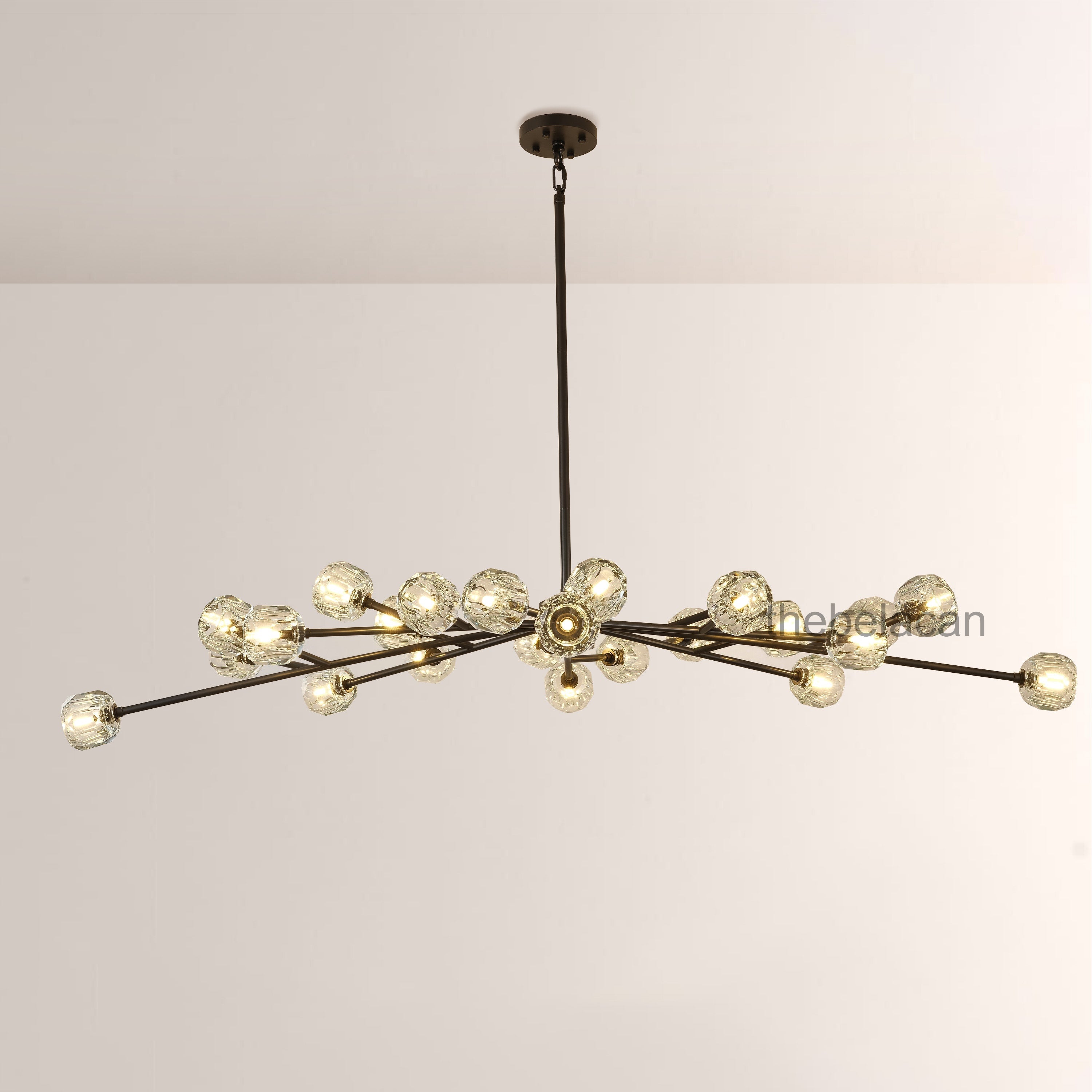 Kristal Glass Round Chandelier 72" - thebelacan