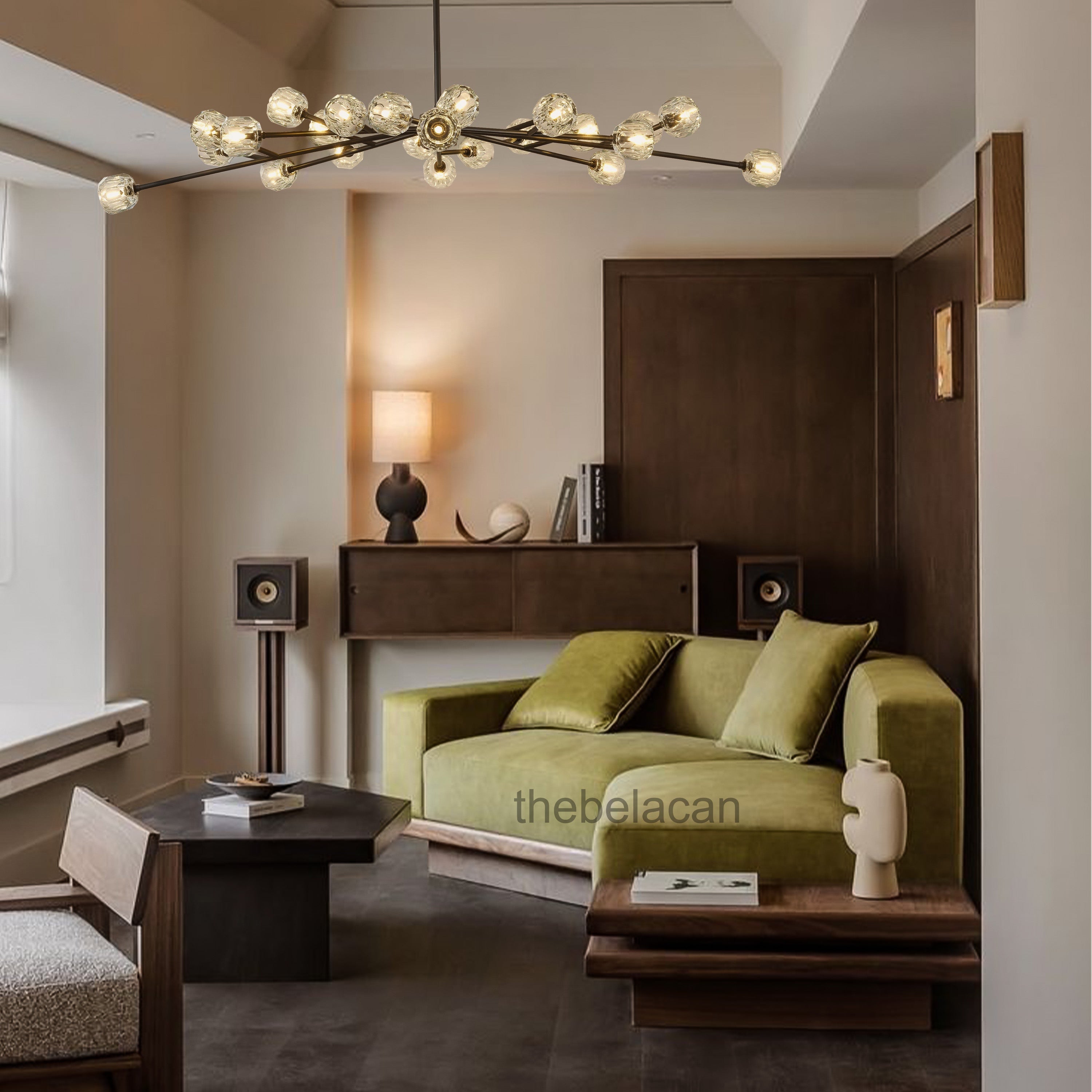 Kristal Glass Round Chandelier 72" - thebelacan