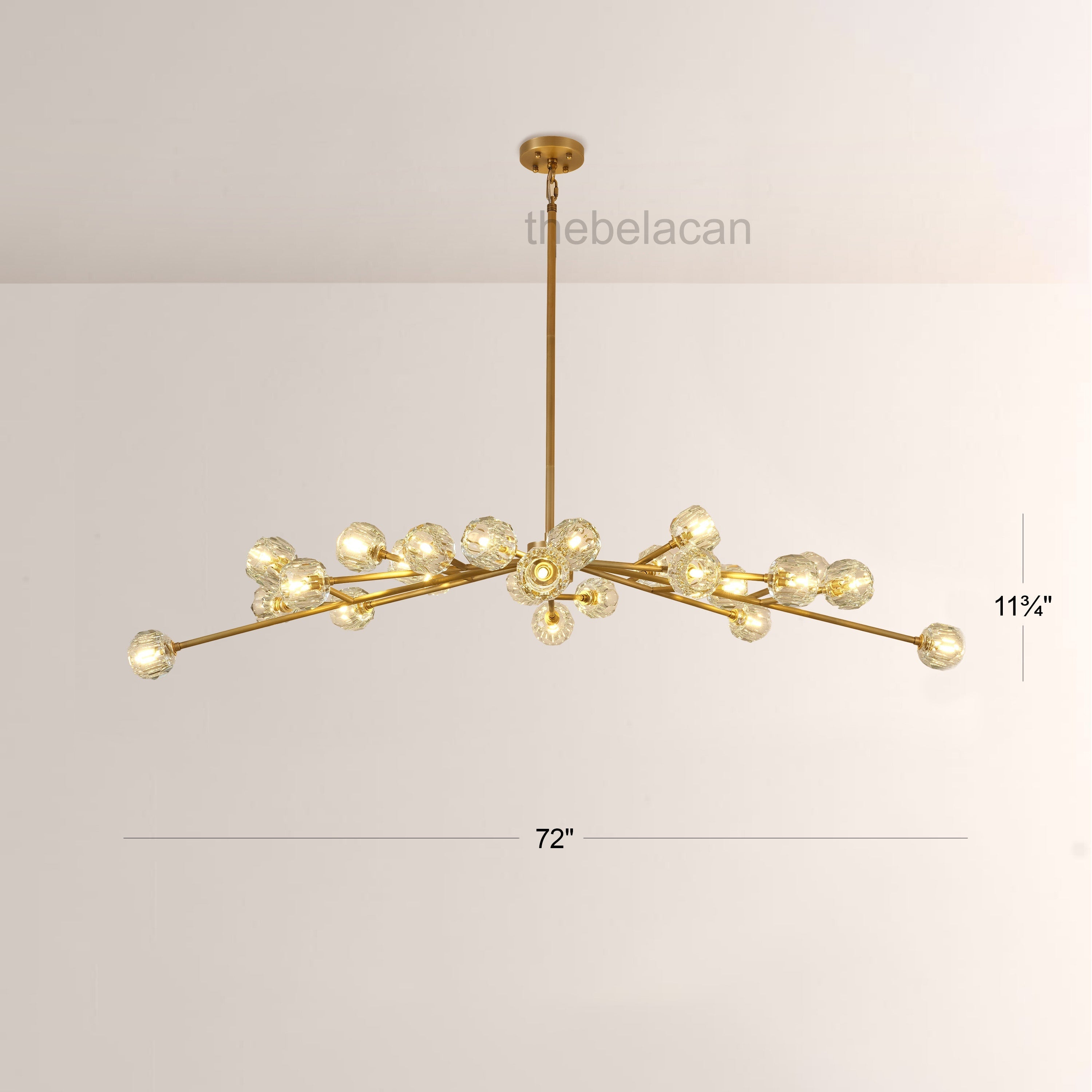 Kristal Glass Round Chandelier 72" - thebelacan