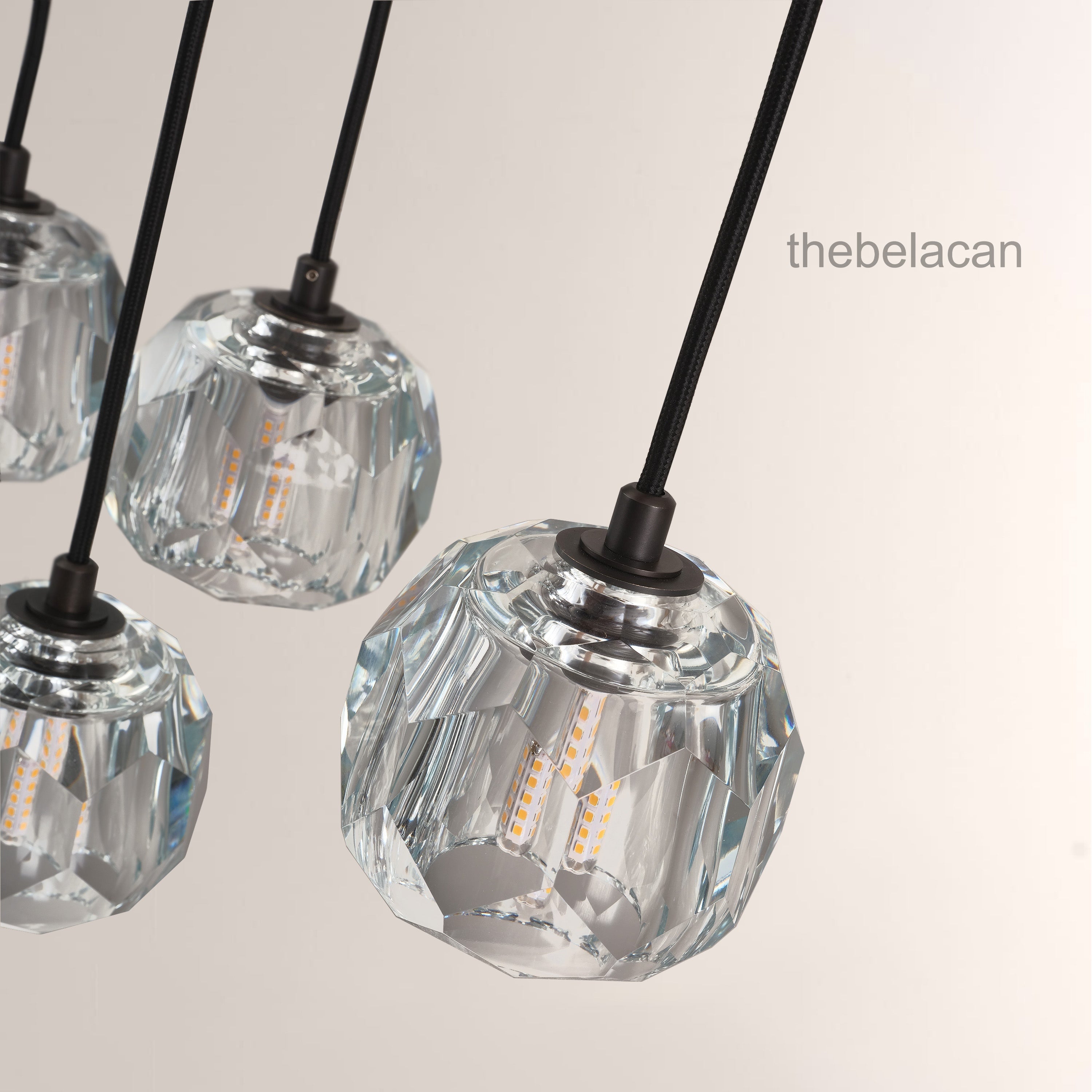 Kristal Glass Round Cluster Chandelier 14" - thebelacan