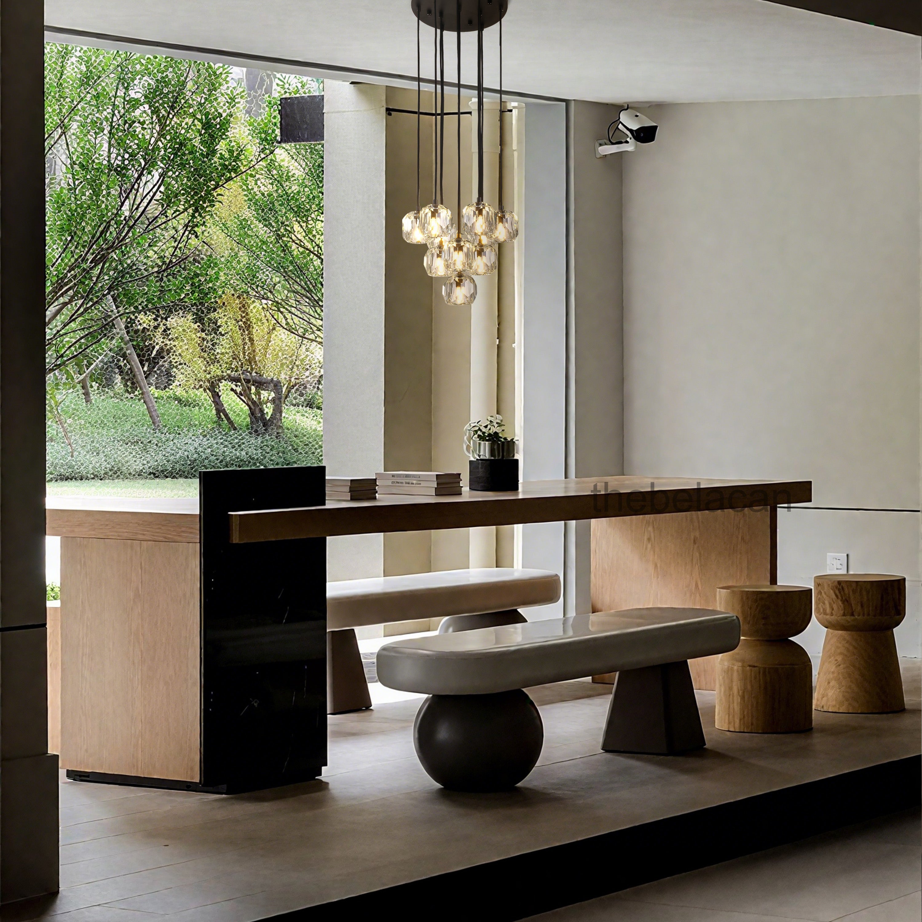 Kristal Glass Round Cluster Chandelier 14" - thebelacan