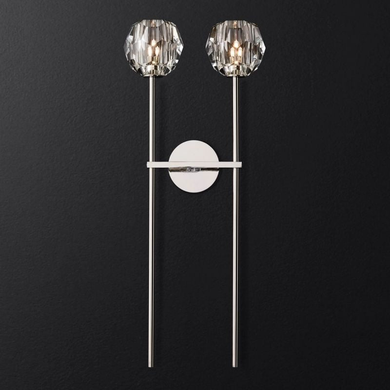 Kristal Clear Glass Double Grand Wall Sconce - thebelacan