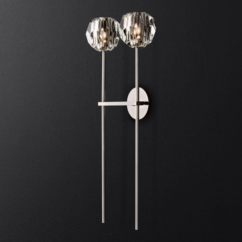 Kristal Clear Glass Double Grand Wall Sconce - thebelacan