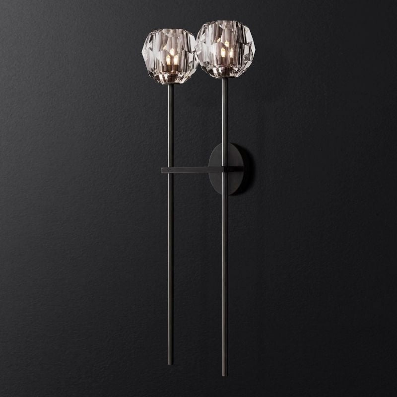 Kristal Clear Glass Double Grand Wall Sconce - thebelacan
