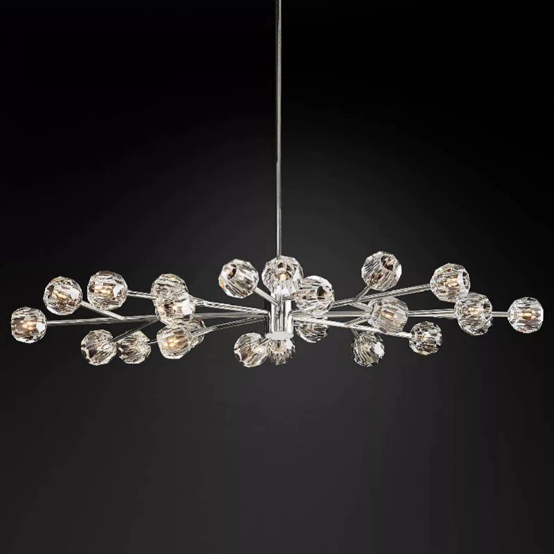 Kristal Glass Oval Chandelier 72" - thebelacan
