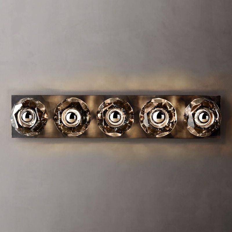 Kristal Smoke Glass Linear Grand Wall Sconce - thebelacan
