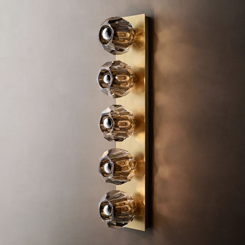 Kristal Smoke Glass Linear Grand Wall Sconce - thebelacan